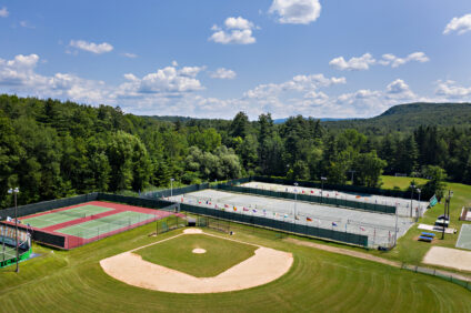 aerial view of baseball field