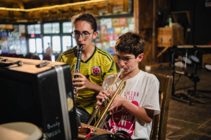 boys playing instruments