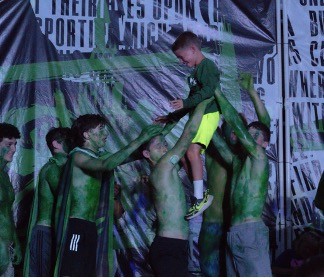 Green Team celebrating during the G&W games
