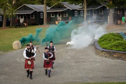Green and white kick-off