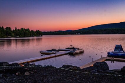 sunset over the lake