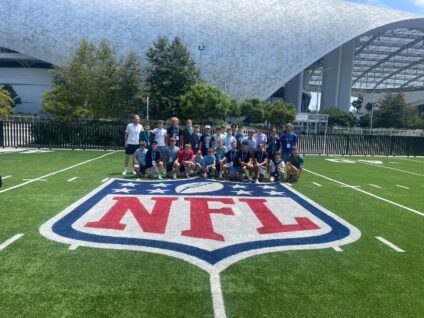 campers touring SoFi Stadium